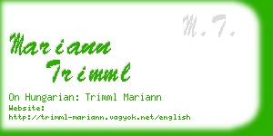 mariann trimml business card